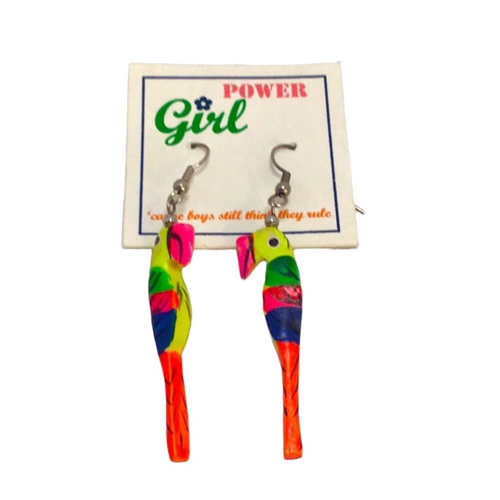 💚 90’s Retro Parrot Earrings